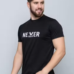 Chughz Men;S Round Neck Printed Never Give U Polyester Tshirt