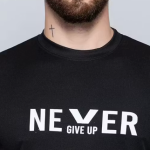 CHUGHZ Men's Round Neck Printed Never Give UpT-shirt