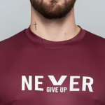 Chughz Men;S Round Neck Printed Never Give U Polyester Tshirt