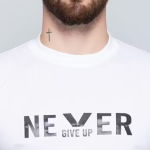 CHUGHZ Men;s Round Neck Printed Never Give UpT-shirt