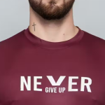 CHUGHZ Men;s Round Neck Printed Never Give UpT-shirt