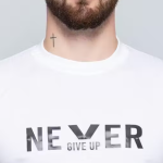 CHUGHZ Men;s Round Neck Printed Never Give UpT-shirt