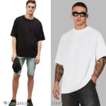 CHUGHZ Oversized Drop Shoulder Cotton Blend T-shirt For Men 2 Pcs