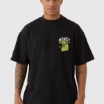 CHUGHZ Men’s Black Cotton MONEY Printed T-Shirt | Front & Back Money Graphic Print | Half Sleeve Round Neck Regular Fit Casual Tee | Cotton Gym Wear T-Shirt for Men