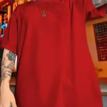 Chughz Latest Pure Cotton Round Neck Half Sleeve Oversized Baggy Fit Drop Shoulder T-Shirt for Men