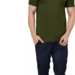 Mens Solid Round Neck Cotton T-shirt