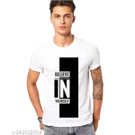 White Round Neck Printed T-shirts for Men & Boys (Pack of 1)