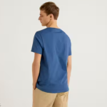 Si-Squad Solid Polyester Fit Half Sleeves T-Shirt for Men Air Force ( Blue )
