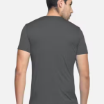 Si-Squad Solid Polyester Fit Half Sleeves T-Shirt for Men Dark Grey