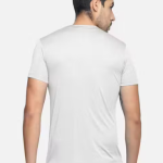 Si-Squad Solid Polyester Fit Half Sleeves T-Shirt for Men White