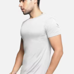 Si-Squad Solid Polyester Fit Half Sleeves T-Shirt for Men White