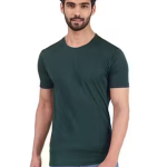 Si-Squad Solid Polyester Fit Half Sleeves T-Shirt for Men Bolt Green