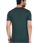 Si-Squad Solid Polyester Fit Half Sleeves T-Shirt for Men Bolt Green