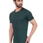 Si-Squad Solid Polyester Fit Half Sleeves T-Shirt for Men Bolt Green