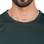 Si-Squad Solid Polyester Fit Half Sleeves T-Shirt for Men Bolt Green