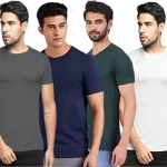 CHUGHZ Solid Polyester Fit Half Sleeves T-Shirt for Men