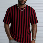 Chugh'z Men's Self Designed Striped Oversize T-shirts