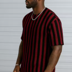 Chugh'z Men's Self Designed Striped Oversize T-shirts