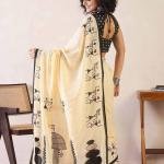 Beautiful Ultra HD Ink High Quality Digital Printing With Wax Finishing In Saree