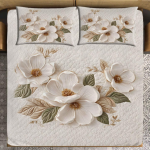 Rosealia Premium Bedsheet Set with Quilted Look Design (90 x 100 Inches)