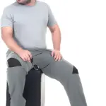 Silver Lycra Blend Elastic Solid Track Pant For Men