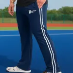 ADAAISTIC Sports Navy Blue Dual-Stripe Sports Track Pants