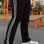 ADAAISTIC Sports Navy Blue Dual-Stripe Sports Track Pants