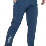 Black Lycra Blend Elastic Solid Track Pant For Men