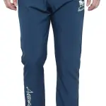 Black Lycra Blend Elastic Solid Track Pant For Men