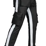 Black Lycra Blend Polyester Elastic Self Design Track Pant For Men