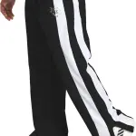Black Polyester Elastic Striped Track Pant For Men