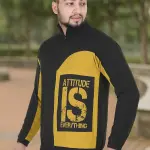 Light Green Lycra Blend Polyester Zipper Solid Full Sleeve Sports Jacket For Men