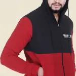 Blue Lycra Blend Polyester Zipper Solid Full Sleeve Sports Jacket For Men