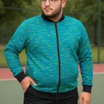 Blue Lycra Blend Polyester Sports Regular Full Sleeve Sports Jacket For Men