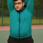 Blue Lycra Blend Polyester Sports Regular Full Sleeve Sports Jacket For Men