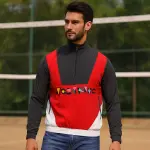 Multicolour Lycra Blend Polyester Zipper Solid Full Sleeve Sports Jacket for Men