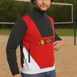 Multicolour Lycra Blend Polyester Zipper Solid Full Sleeve Sports Jacket for Men