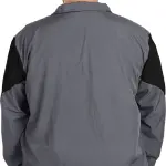 Grey Lycra Blend Polyester Zipper Solid Full Sleeve Sports Jacket For Men