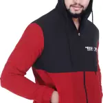 Blue Lycra Blend Polyester Zipper Solid Full Sleeve Sports Jacket For Men