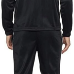 Black Polyester Blend Regular Track Suit for Men