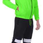Green Lycra Blend Regular Track Suit for Men