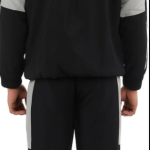 Silver Polyester Lycra Blend Zip Solid Track Suit For Men