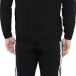 “Black Polyester Blend Regular Track Suit For Men”