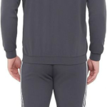 Grey Polyester Lycra Blend Zip Solid Tracksuit for Men