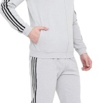 Blue Polyester Lycra Blend Zip Solid Track Suit For Men