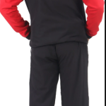 Black Polyester Lycra Blend Zip Solid Track Suit For Men