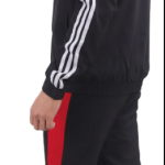 Red Polyester Lycra Blend Zip Colorblock Track Suit For Men