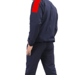 Blue Polyester Lycra Blend Zip Solid Track Suit For Men