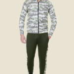 Green Lycra Blend Regular Track Suit For Men