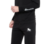 Black Polyester Zipper Printed Track Suit For Men
